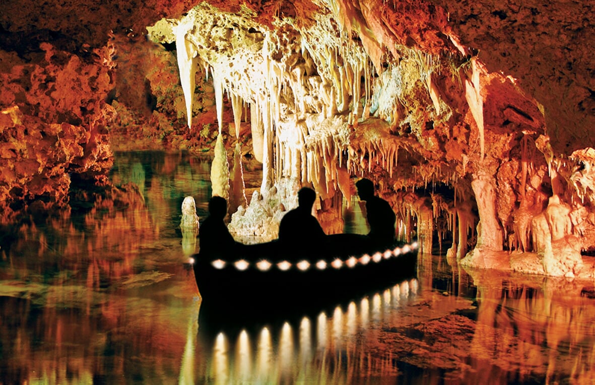 boat inside the Hams caves