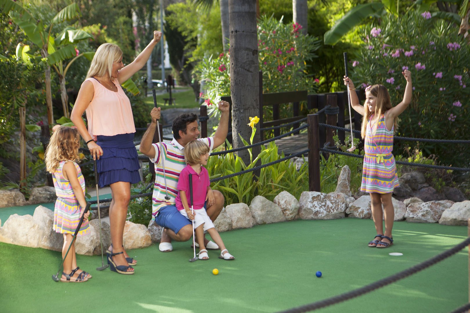 Happy family in Golf Fantasia