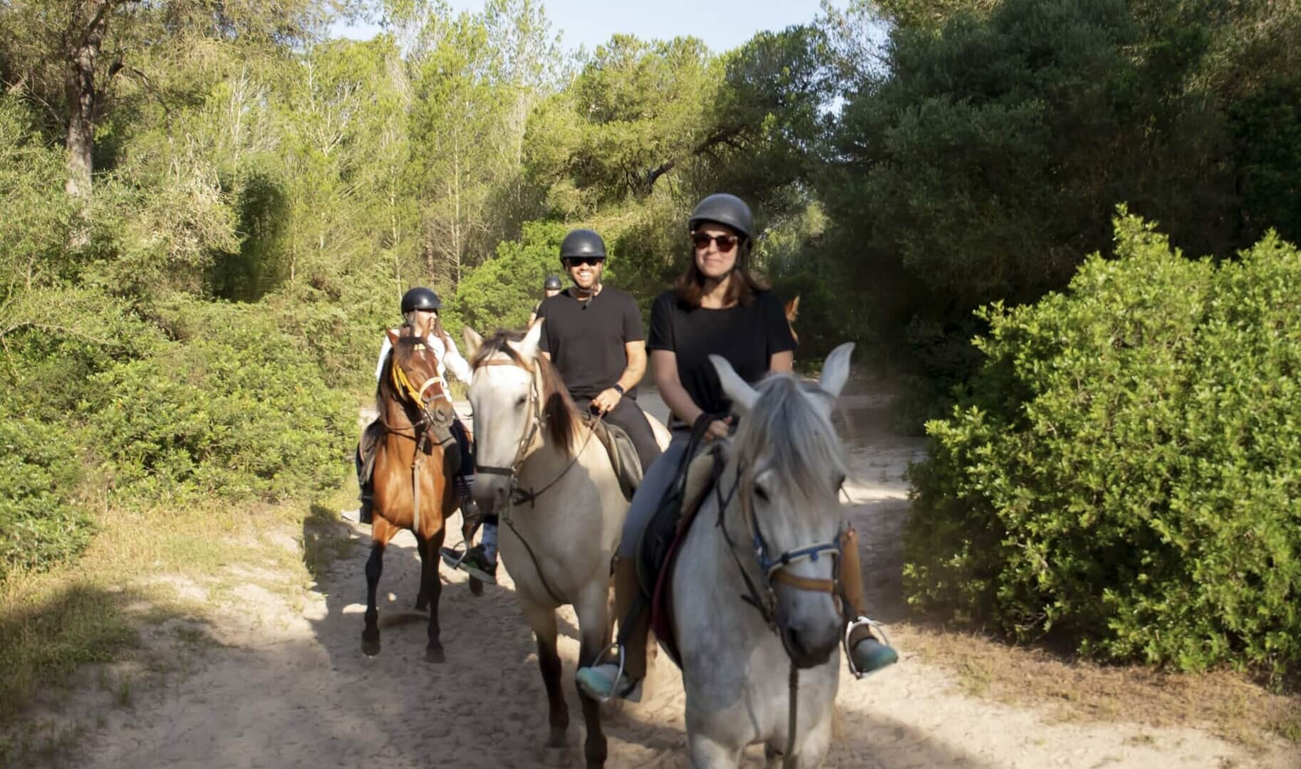 horse riding on the beach in summer