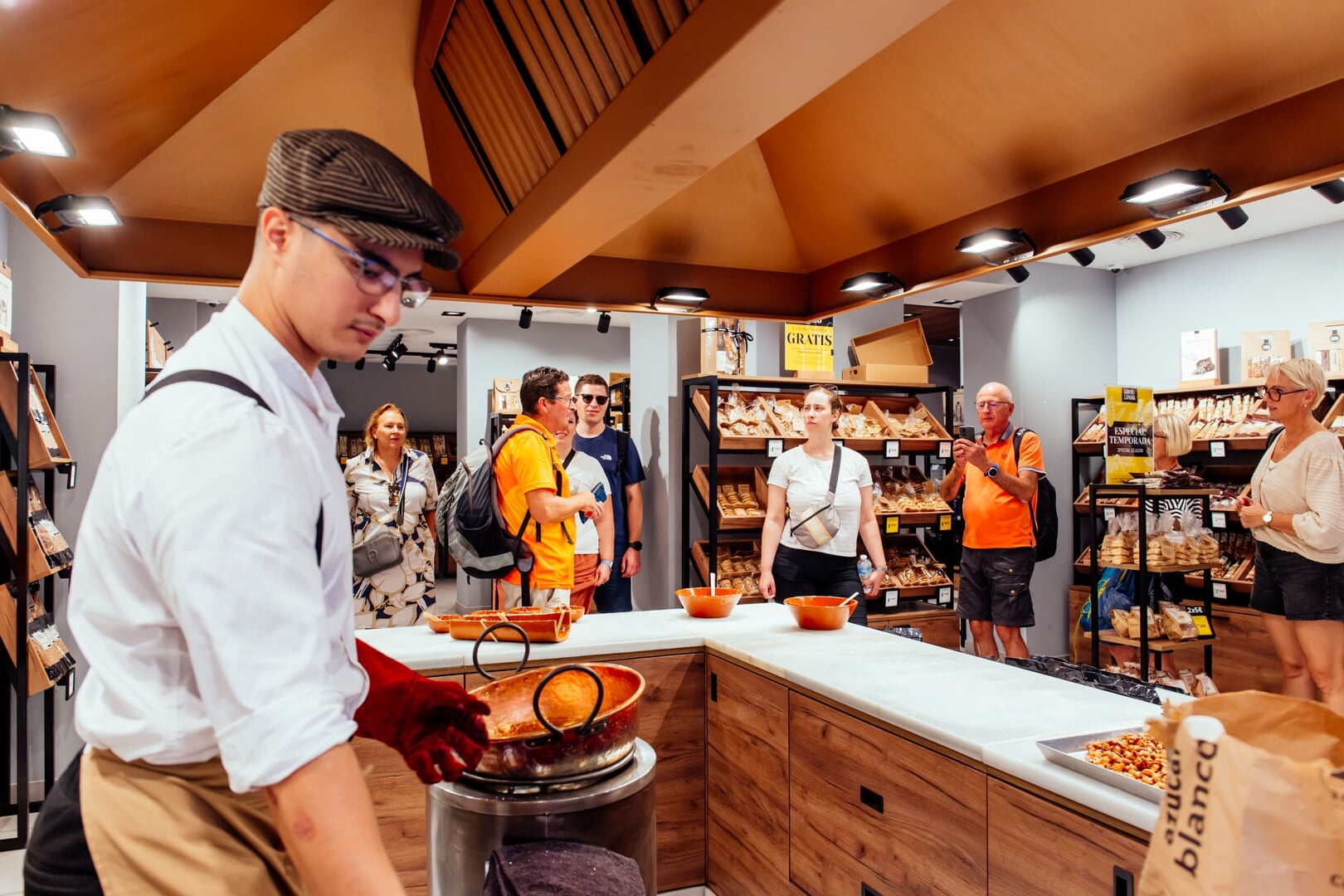 Palma offering traditional caramelised nuts during a food tour