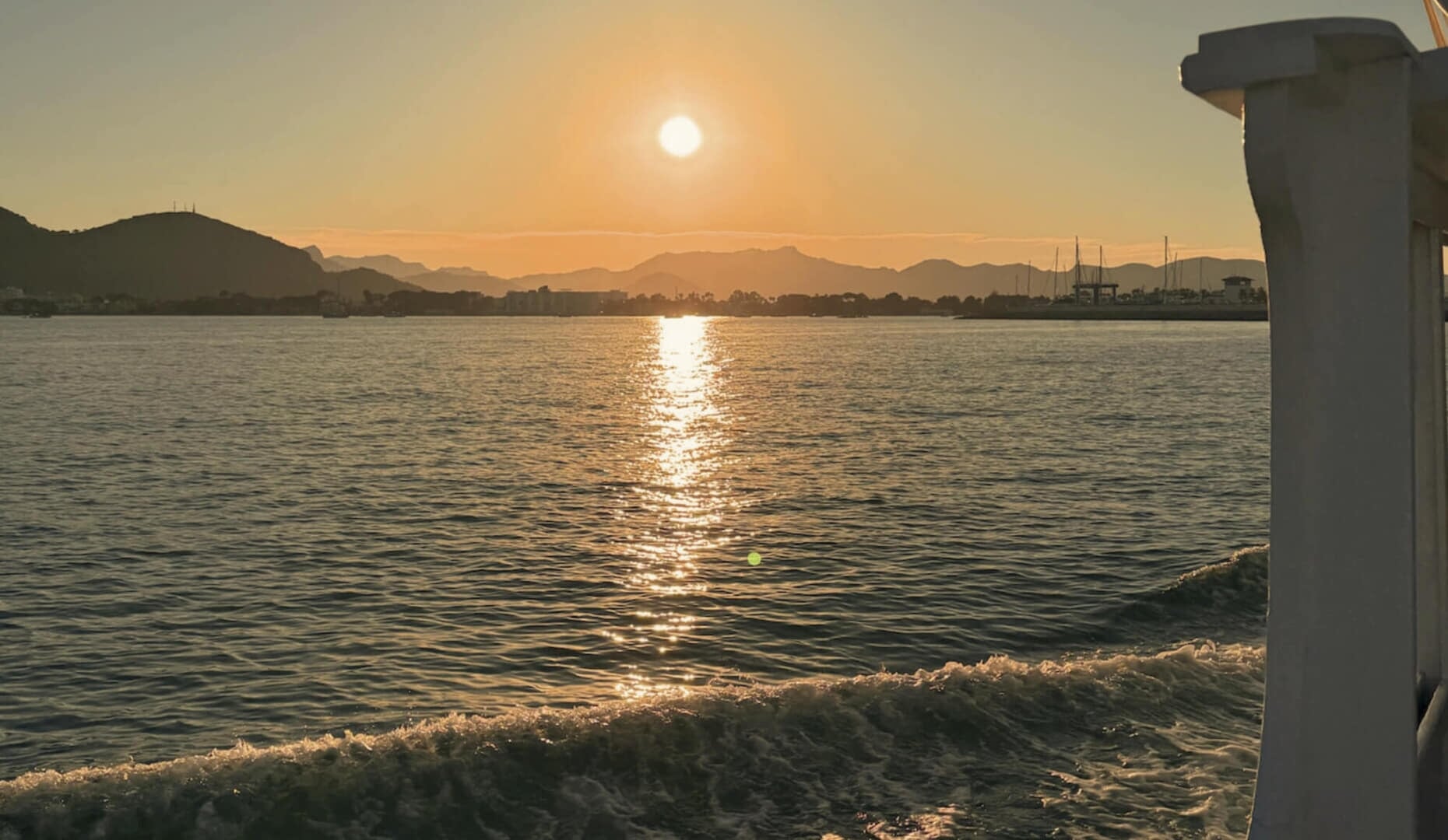 sunset view from ther boat